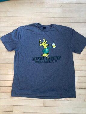 Mikes Tavern Peoria IL Graphic T-Shirt XL Beer Deer Bar Tee